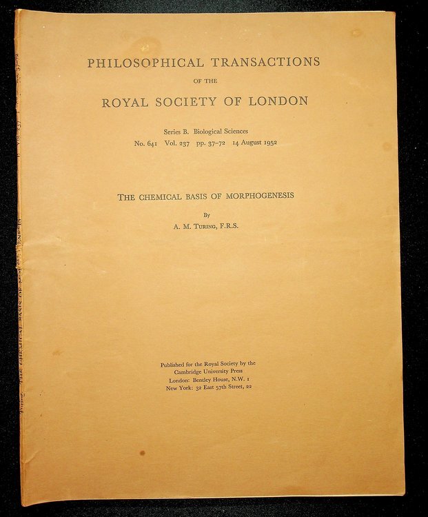The Chemical Basis of Morphogenesis | A. M. Turing, Alan | First Edition